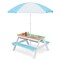 Outdoor 3-in-1 Kids Play Table with Water Sand, Umbrella, and Storage Boxes